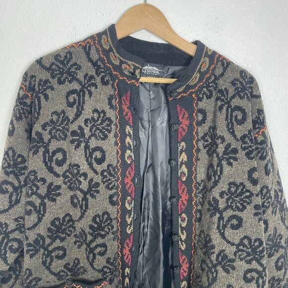 Vintage Icelandic Design Wool Blend European Button Closure Sweater - Picture 3 of 12